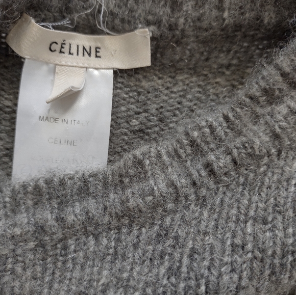 Celine Made in Italy luxury cashmere mohair asymmetric sweater - Picture 4 of 10